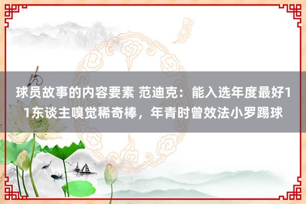 球员故事的内容要素 范迪克：能入选年度最好11东谈主嗅觉稀奇棒，年青时曾效法小罗踢球