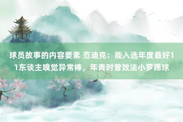 球员故事的内容要素 范迪克：能入选年度最好11东谈主嗅觉异常棒，年青时曾效法小罗踢球