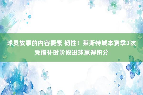 球员故事的内容要素 韧性！莱斯特城本赛季3次凭借补时阶段进球赢得积分