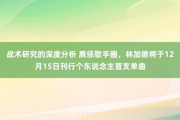 战术研究的深度分析 膺惩歌手圈，林加德将于12月15日刊行个东说念主首支单曲