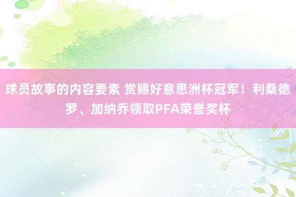 球员故事的内容要素 赏赐好意思洲杯冠军！利桑德罗、加纳乔领取PFA荣誉奖杯