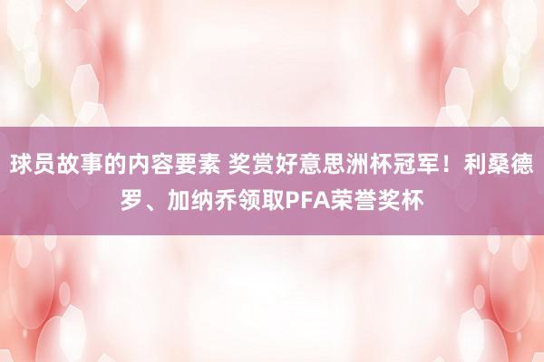 球员故事的内容要素 奖赏好意思洲杯冠军！利桑德罗、加纳乔领取PFA荣誉奖杯